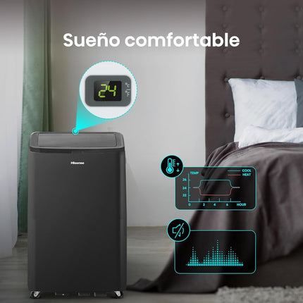 Aire Acondicionado Portatil Hisense AP14HWRL 11380 BTU de 115V 3 Vel Negro
