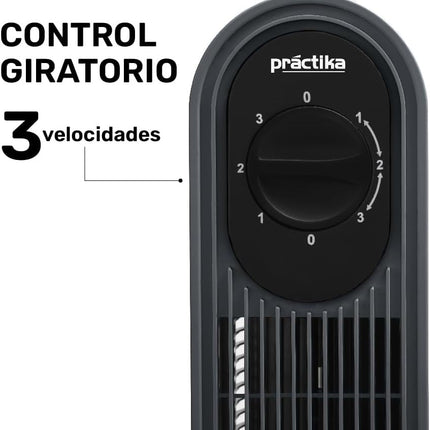Ventilador de torre Taurus PISA PRÁC 31 pulgadas Negro 3 velocidades