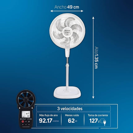 VENTILADOR Taurus SPUTNIK  2 en 1 Pedestal y Pared 18'' 3 Vel Silencioso Ecológico