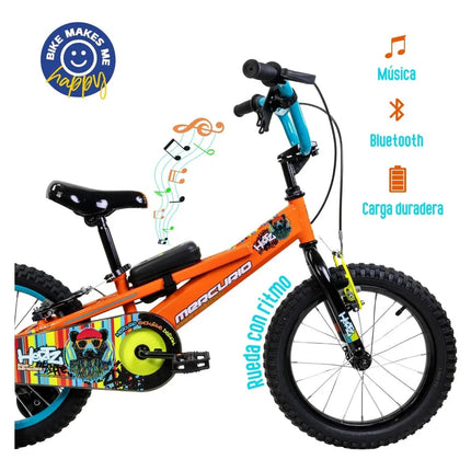 Bicicleta Mercurio Hertz Bocina Con Bluetooth Rodada 16