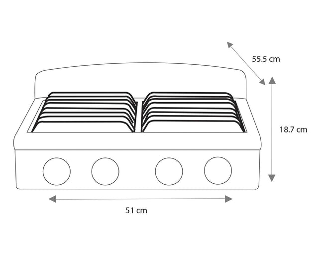Parrilla de Mesa IEM PSI51BB 4 Quemadores Blanca