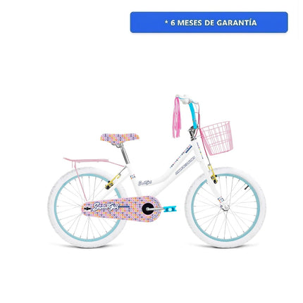 Bicicleta Mercurio Sweetgirl Rodada 20 Acero Cubrecadena Blanco