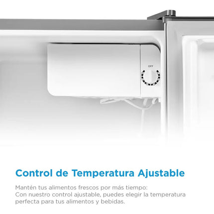 Frigobar Midea MDRD86FGM50 Always Cool Una Puerta 2ft³ Plateado Mini Electrico Chiquito Llave De Seguridad