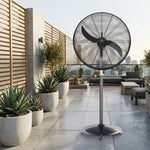 Ventilador Pedestal VDHUPELN30 Industrial HURACÁN Elite 30” Negro