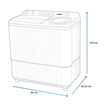 Lavadora Mabe LMDX8124HBAB0 Semi-Automática 18 kg Blanca