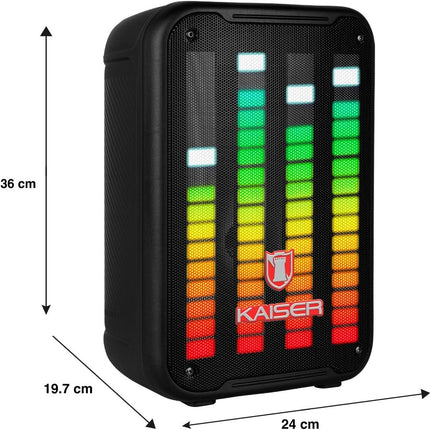 Bafle Recargable Kaiser MSA-0108 BB 8"Luz Reactiva Bluetooth FM Micro SD Auxiliar Bass 10W RMS