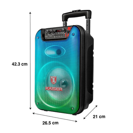 Bafle Portátil Kaiser KSW-3508 8 Pulgadas Luz Flama 20 W