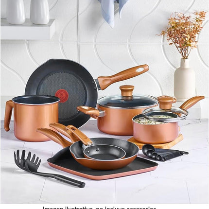 Batería de Cocina T-Fal B953SN84 Supercook Titanium 23 Piezas Antiadherente Reforzado con Titanio