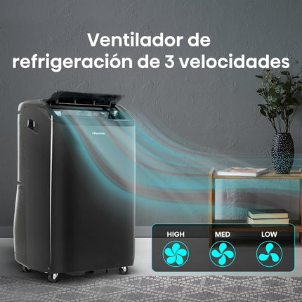 Aire Acondicionado Portatil Hisense AP14HWRL 11380 BTU de 115V 3 Vel Negro