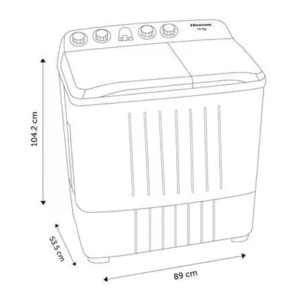 Lavadora Hisense Dos Tinas WSA1803P 18 kg Blanca