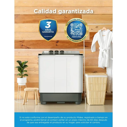 Lavadora Midea MT100W110/W-MX Dos Tinas 11Kg Twin Force Pulsator