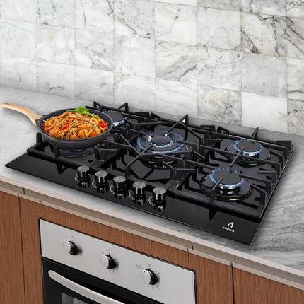 Parrilla Empotrable A Gas Supra SENZA 76 De Cristal 5 Quemadores 76CM