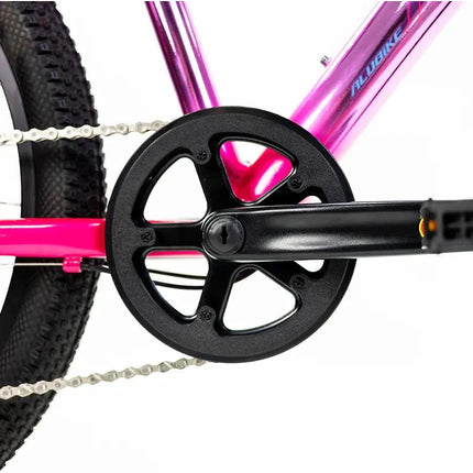 Bicicleta Alubike 24 Sierra 8 Velocidades De Aluminio Gris Rosa Unitalla