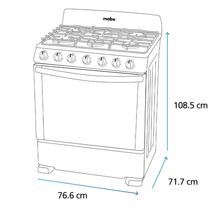 Estufa Mabe EM7647BFIS0 de Piso 76 cm (30 pulgadas) Plata Mercury