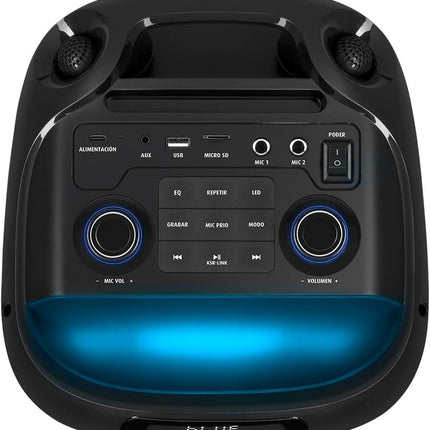 Bocina Kaiser KSF-8022 Bluetooth 2x6.5” 50W RMS Profesional Square Light Curvo + Audifonos de Regalo