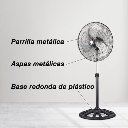 Paquete 3x Ventilador De Pedestal Mytek 3397 Parrilla/aspas Metal 18''