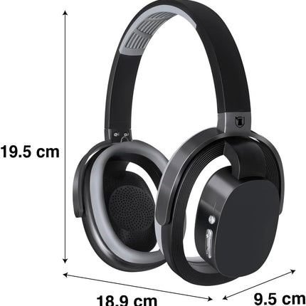 Audífonos Diadema Kaiser KHL-5504BK Bluetooth Recargables Airy Rubber con Extra Comfort y Micrófono Manos Libres Negro