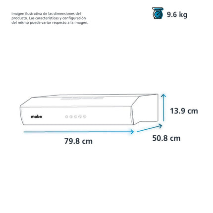 Campana de Pared Mabe CMPU801GX0 80cm (30 pulgadas) Plata Mercury