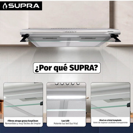 Campana extractora CB-76 empotrable slim de acero inoxidable