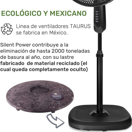 Ventilador Taurus Silent Power 3 Velocidades, 18" Negro