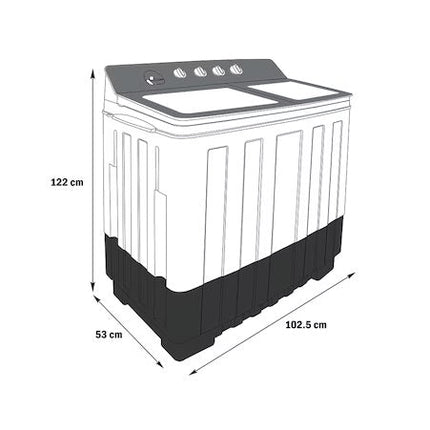 Lavadora Dace LS28131PCBN de 2 Tinas 28 kg Blanca con Negro