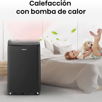 Aire Acondicionado Portatil Hisense AP14HWRL 11380 BTU de 115V 3 Vel Negro
