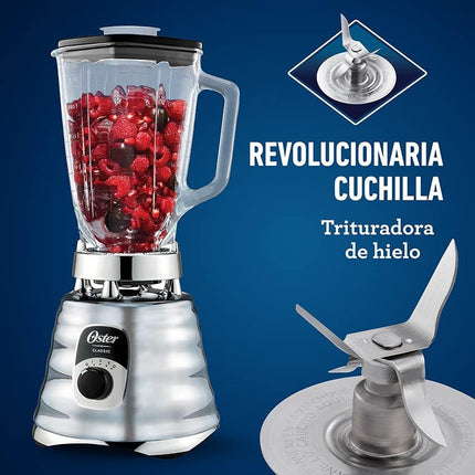 Licuadora Oster BLST4655013 Clásica Cromada con Perilla Ergonómica 3 Vel