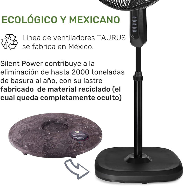 Ventilador Taurus Silent Power 3 Velocidades, 18" Negro