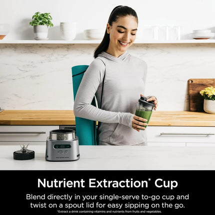 Licuadora Ninja SS150-GRIS de alta velocidad y extractor de nutrientes