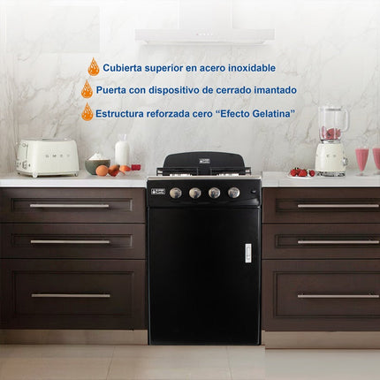 Parrilla de gas Super Flama ANA GAB con gabinete 4 Quemadores Negro