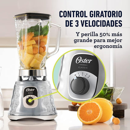 Licuadora Oster BLST4655013 Clásica Cromada con Perilla Ergonómica 3 Vel