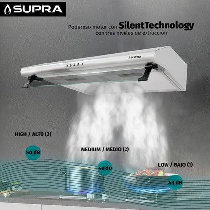 Campana extractora CB-76 empotrable slim de acero inoxidable