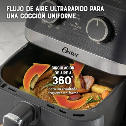 Freidora Oster CKSTAF401MDF de Aire Manual Recubrimiento DiamondForce 4L de Capacidad