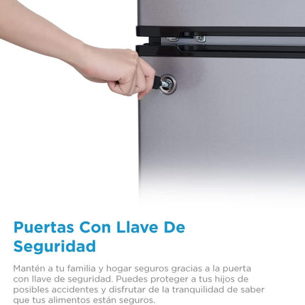 Frigobar Midea MDRT87CCDLS dos puertas Lake Silver 3.4 Pies Cúbicos