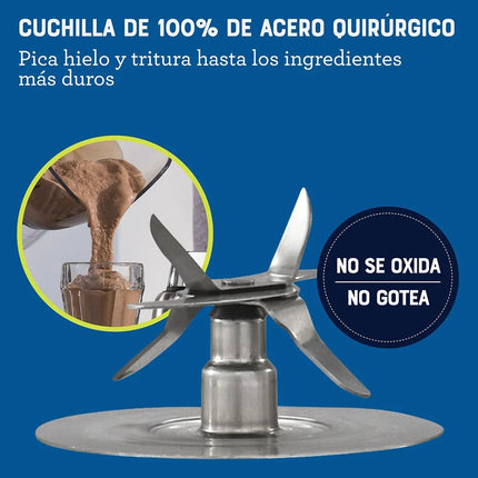Licuadora Oster BLSTTDTNBGF ActiveSense™ con procesador de alimentos y Blend-N-Go