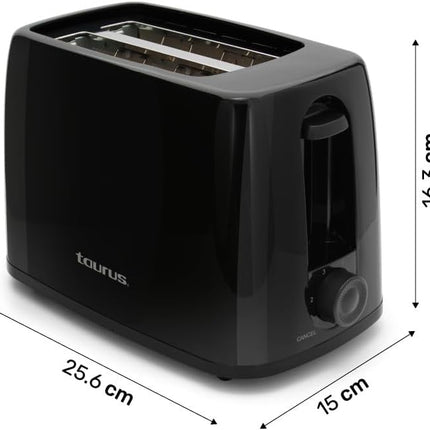 Tostador de Pan Taurus Lucerna Negro 2 rebanadas