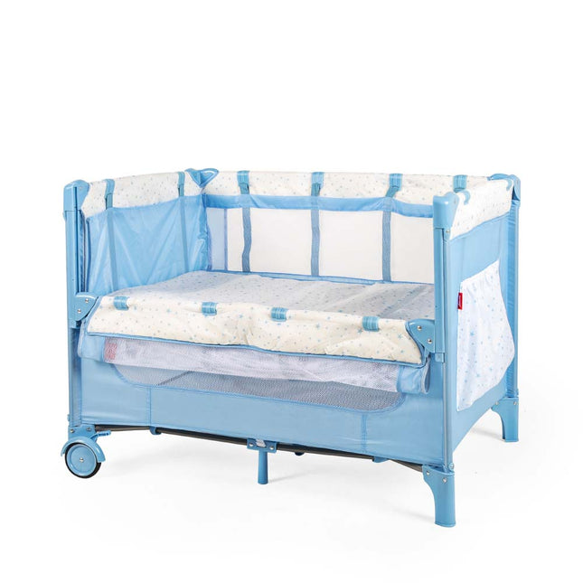 Corral Cuna D Bebe Colecho Love  Care Gris Azul