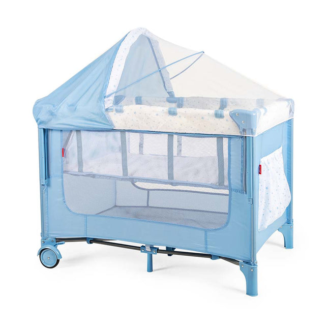 Corral Cuna D Bebe Colecho Love  Care Gris Azul