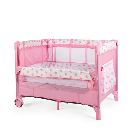 Corral Cuna D Bebe Colecho Love Care Gris Rosa