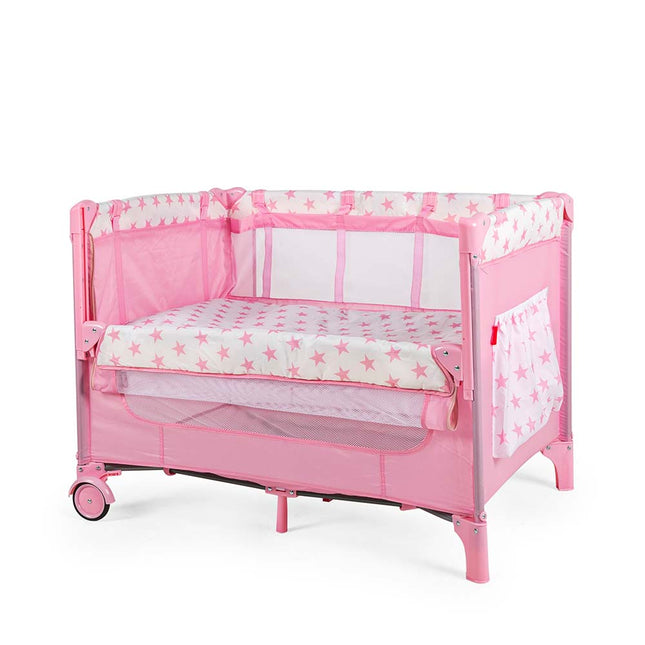 Corral Cuna D Bebe Colecho Love Care Gris Rosa