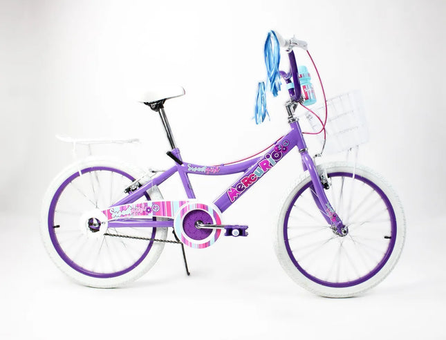 Bicicleta Infantil Sweet Girl  20  Blanco con Purpura  Cuadro Chico