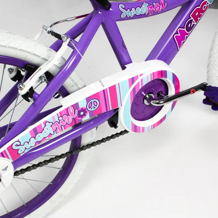 Bicicleta Infantil Sweet Girl  20  Blanco con Purpura  Cuadro Chico