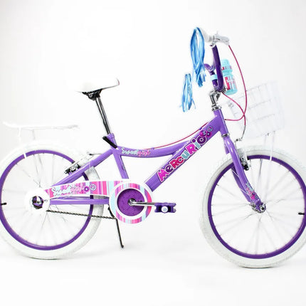 Bicicleta Infantil Sweet Girl  20  Blanco con Purpura  Cuadro Chico