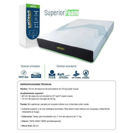 Colchon Carreiro Superior Foam Dreams Pack Individual