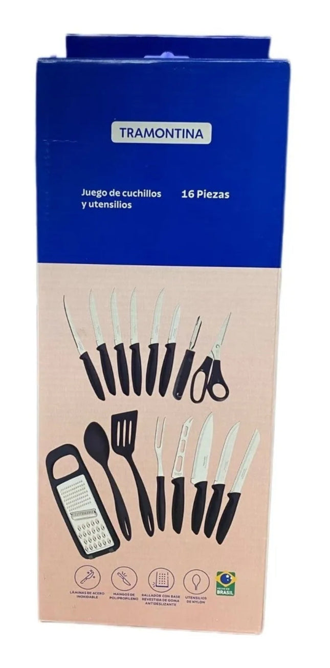 Juego de Cuchillos Tramontina 23498/071 y utensilios 16 piezas