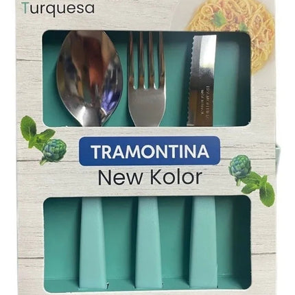 Juego de Cubiertos Tramontina 32200647 12 piezas New Color Turquesa