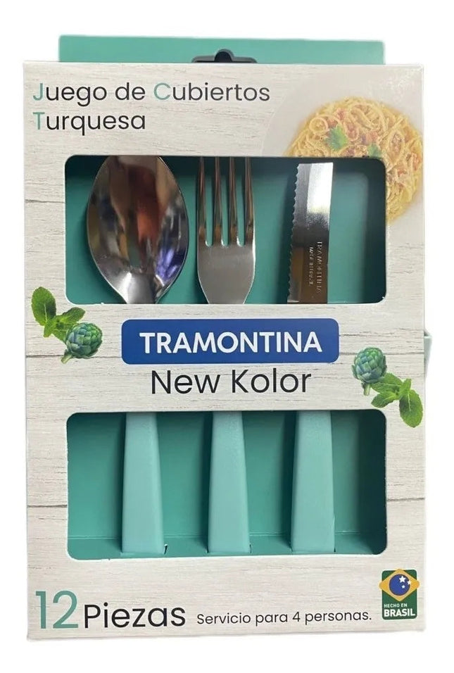 Juego de Cubiertos Tramontina 32200647 12 piezas New Color Turquesa