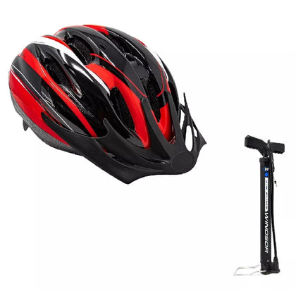 Casco de Bicicleta Unisex T-54/58 + Bomba Windsor Rojo
