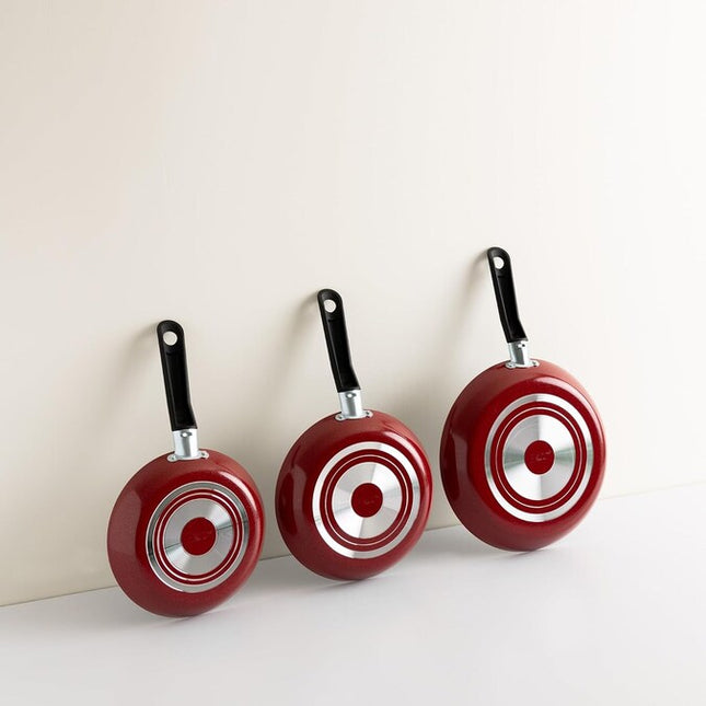 Paquete de 3 Sartenes ECKO  36034  20,24  Y 30 CM  Rojo