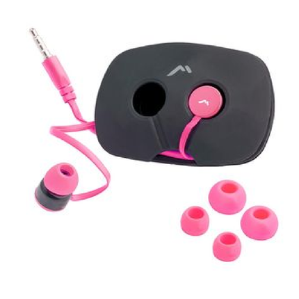 Audífonos Manos Libres Mitzu MH-2023PK rosas con estuche negro